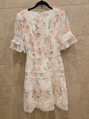 Rachel Parcell Fall Ivory Floral Dress Sz. S